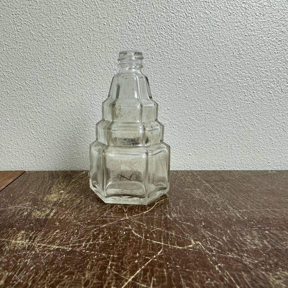 Antique Art Deco cork top Patent Pending blow Mold‎ glass apothecary bottle
